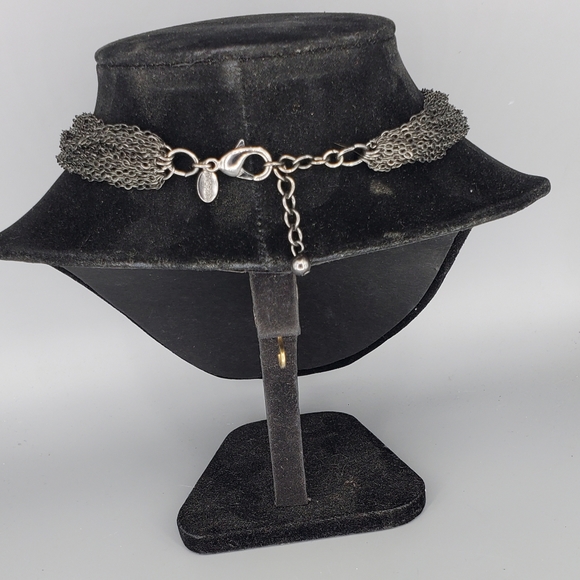 Express Gunmetal Silvertone Cuban Chain Link Necklace - Picture 3 of 4